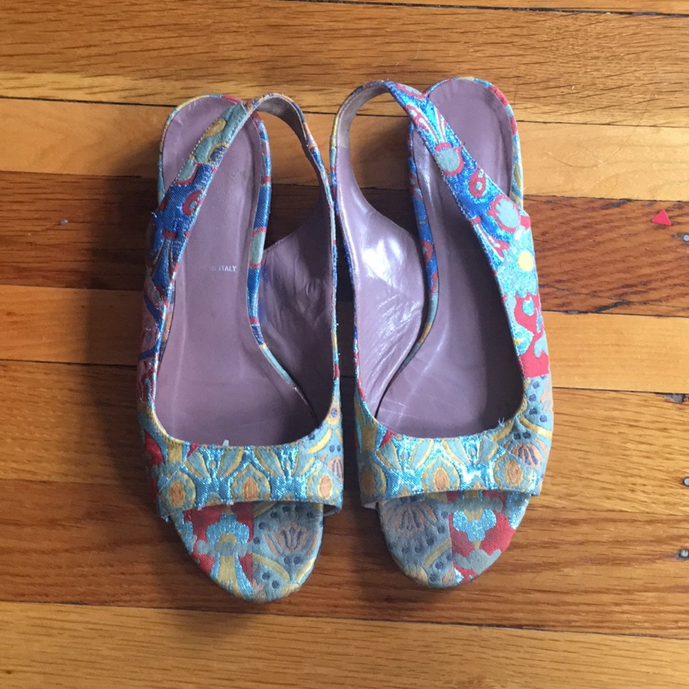 Miu Miu brocade slip on sandals size 36.5